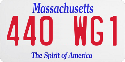 MA license plate 440WG1
