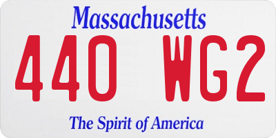 MA license plate 440WG2