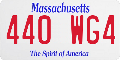 MA license plate 440WG4