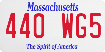 MA license plate 440WG5