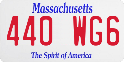 MA license plate 440WG6