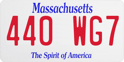 MA license plate 440WG7