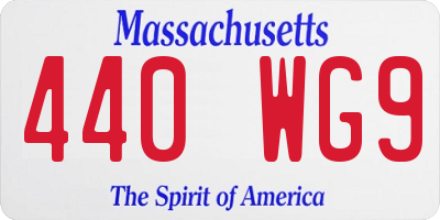 MA license plate 440WG9