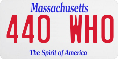 MA license plate 440WH0