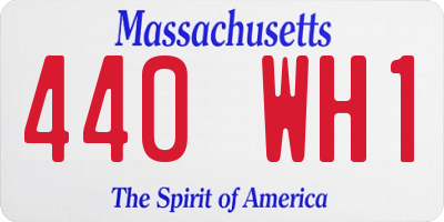 MA license plate 440WH1