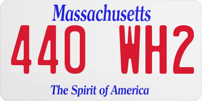 MA license plate 440WH2