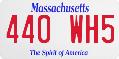 MA license plate 440WH5