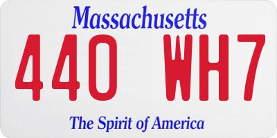 MA license plate 440WH7