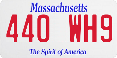 MA license plate 440WH9