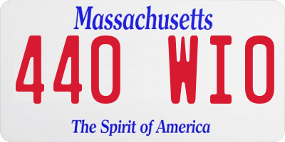 MA license plate 440WI0