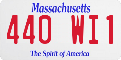 MA license plate 440WI1