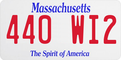 MA license plate 440WI2