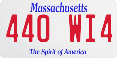 MA license plate 440WI4