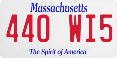 MA license plate 440WI5