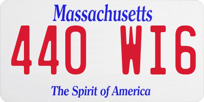 MA license plate 440WI6