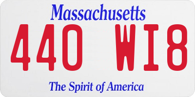 MA license plate 440WI8