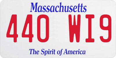 MA license plate 440WI9