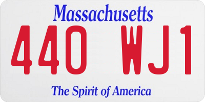 MA license plate 440WJ1