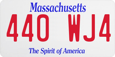 MA license plate 440WJ4