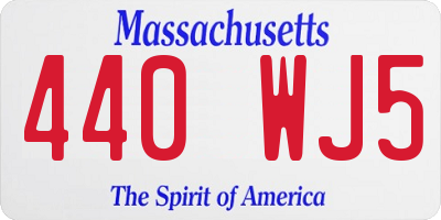 MA license plate 440WJ5
