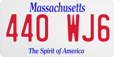 MA license plate 440WJ6