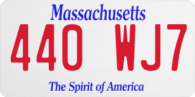 MA license plate 440WJ7