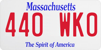 MA license plate 440WK0