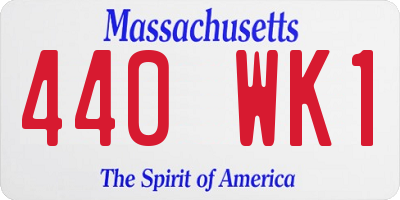 MA license plate 440WK1