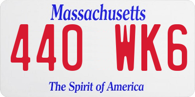 MA license plate 440WK6