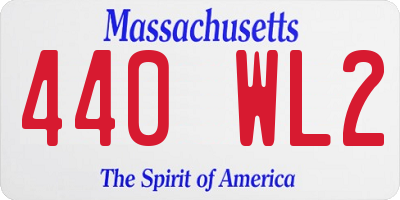 MA license plate 440WL2