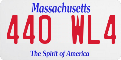 MA license plate 440WL4