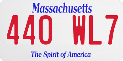MA license plate 440WL7