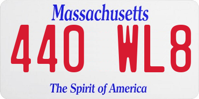 MA license plate 440WL8