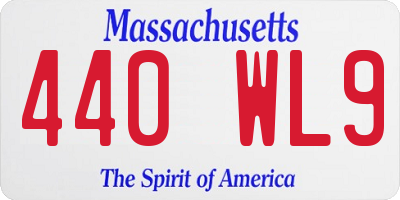 MA license plate 440WL9