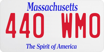 MA license plate 440WM0