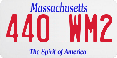MA license plate 440WM2