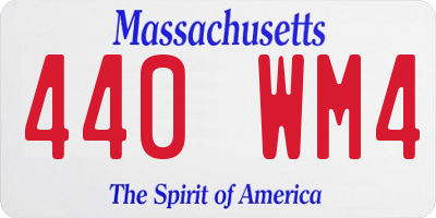 MA license plate 440WM4