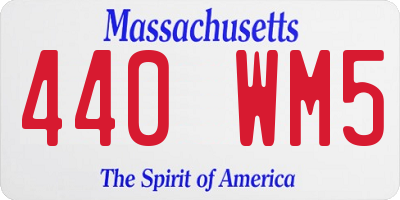 MA license plate 440WM5