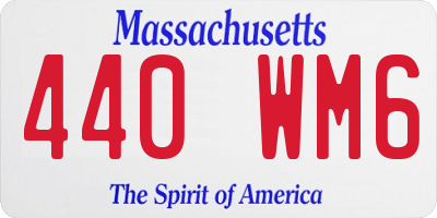 MA license plate 440WM6