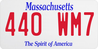 MA license plate 440WM7