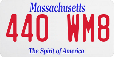 MA license plate 440WM8