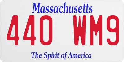 MA license plate 440WM9