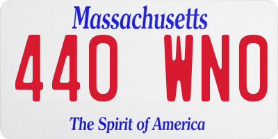 MA license plate 440WN0
