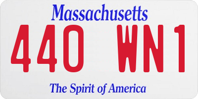 MA license plate 440WN1