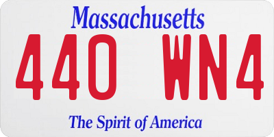 MA license plate 440WN4