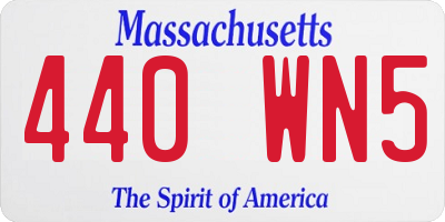 MA license plate 440WN5