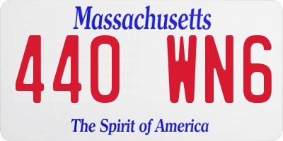 MA license plate 440WN6