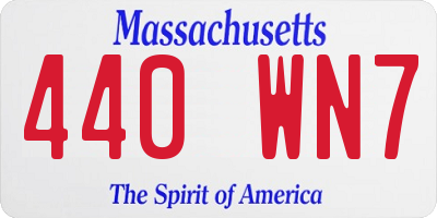 MA license plate 440WN7