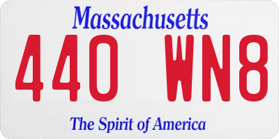 MA license plate 440WN8