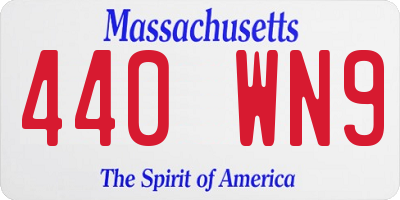 MA license plate 440WN9